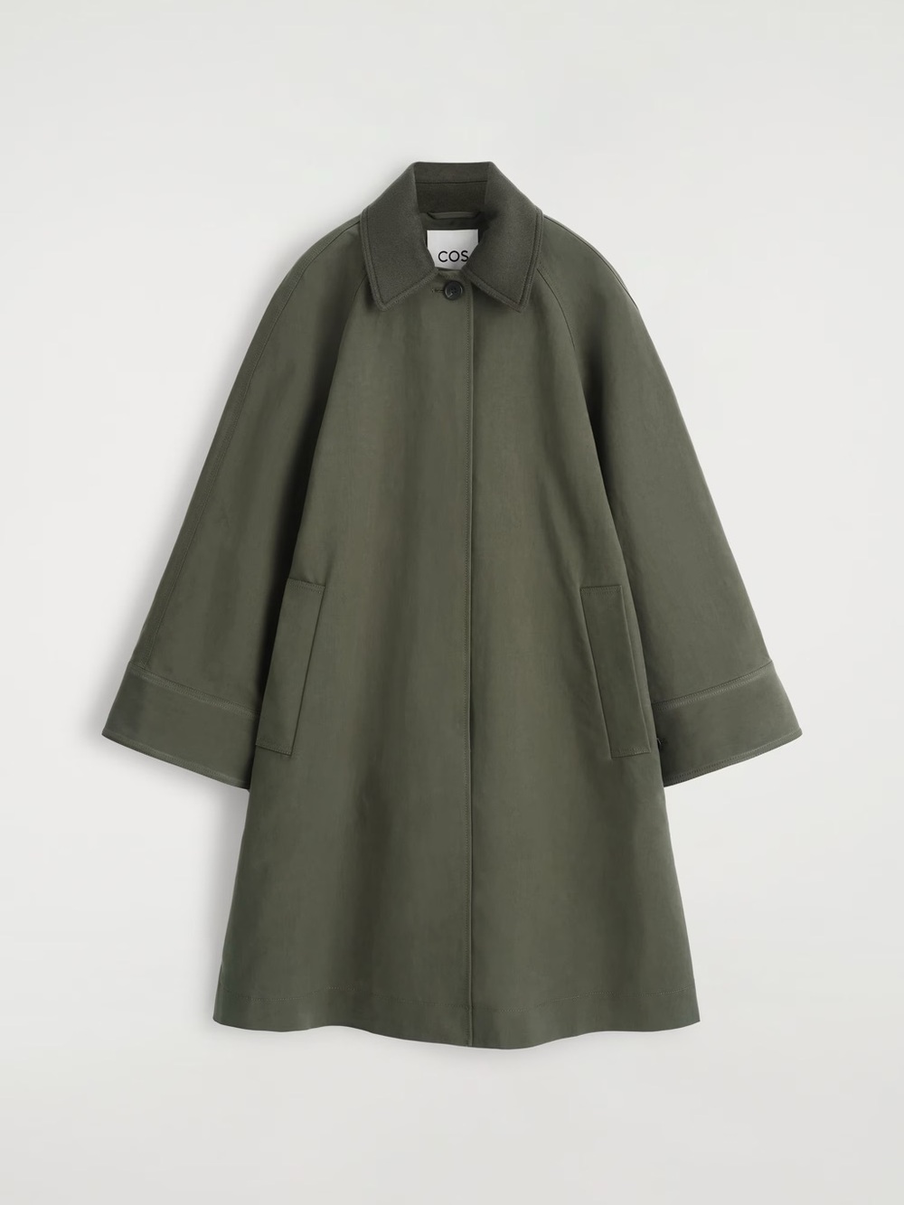 COS Olive A-Line Oversized Trench Coat